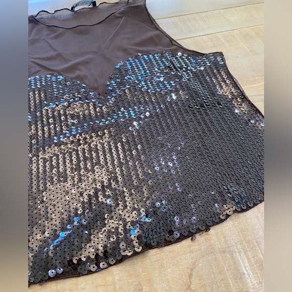 Zara Brown Sequin Tulle crop top NWT - Picture 12 of 13